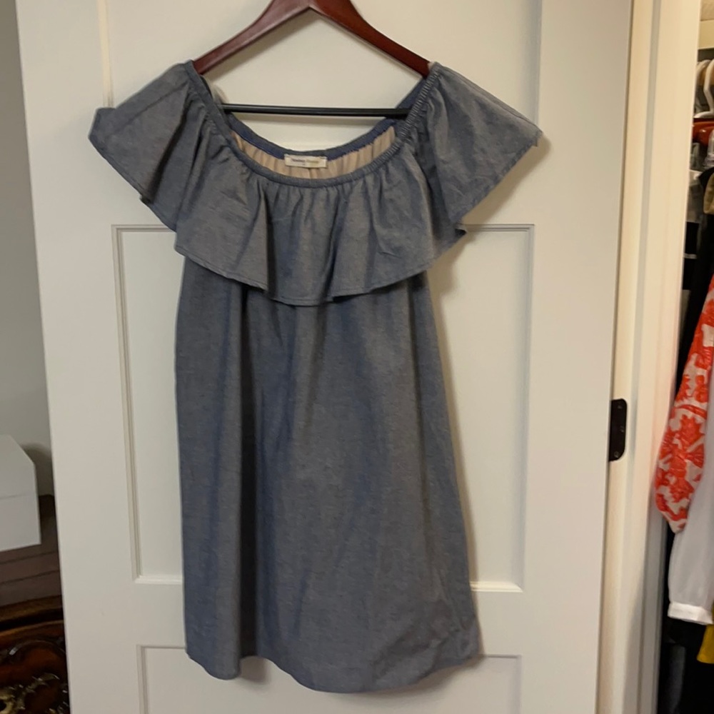 Cute chambray off the shoulder dress or tunic